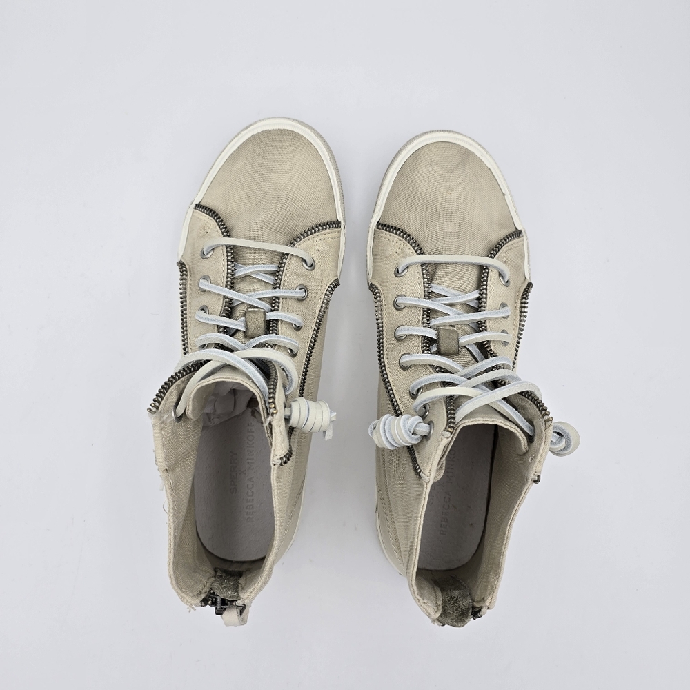 Sperry Women's X Rebecca Minkoff Fashion Boot/High-Top Canvas Sneakers, Tan, 7.5 - Picture 10 of 16